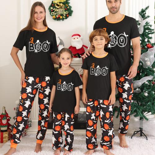 Polyester Parent-child Sleepwear & loose printed Set