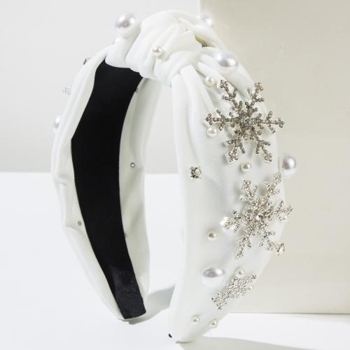 Cloth & Plastic Pearl Hair Band for women & christmas design & with rhinestone PC