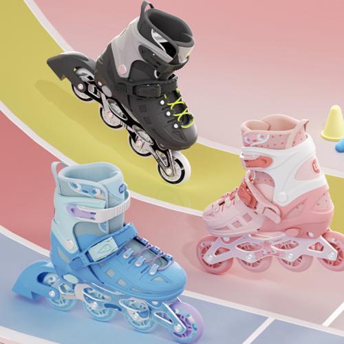 Thermo Plastic Rubber & PVC adjustable & Flash Roller Skates & breathable PU Rubber & Mesh Fabric & Sponge Pair