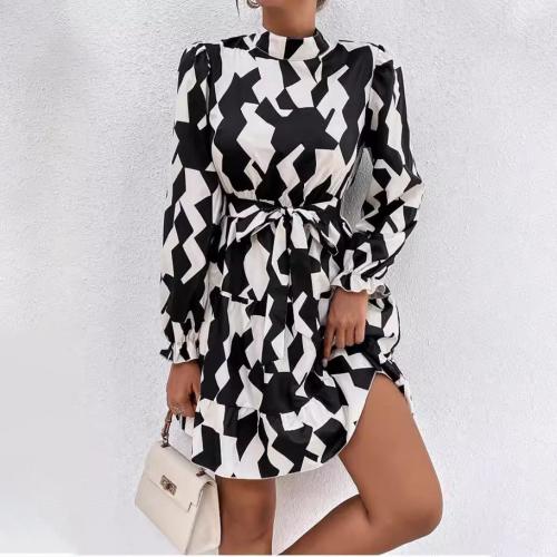 Elastic Digital Printing Waist-controlled One-piece Dress slimming printed PC