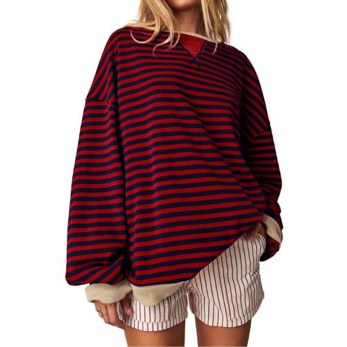 Polyester Vrouwen Sweatshirts Afgedrukt Striped meer kleuren naar keuze stuk