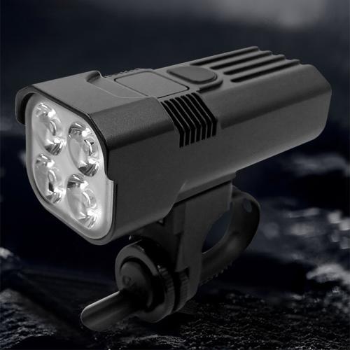 Aluminium Alloy adjustable light intensity Bicycle Front Light with USB charging wire & with Battery Indicator & waterproof black PC