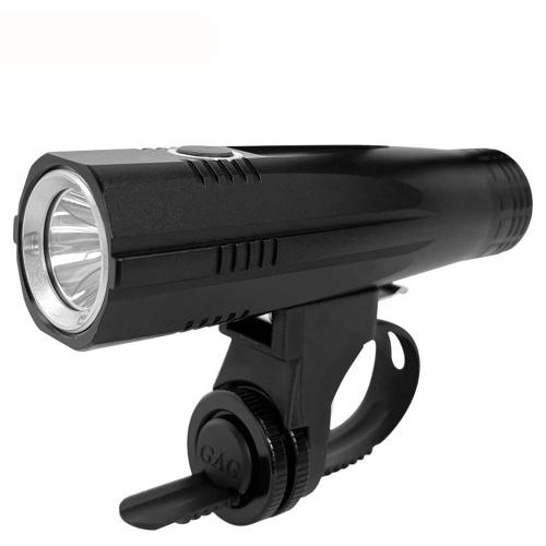 Aluminium Alloy adjustable light intensity Bicycle Front Light with USB charging wire & waterproof black PC