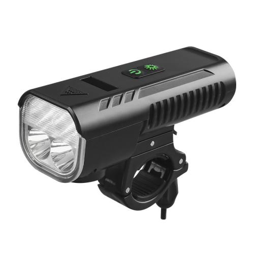 PC-Polycarbonate adjustable light intensity & LED glow & with sound Bicycle Front Light with USB interface & Rechargeable & waterproof black PC