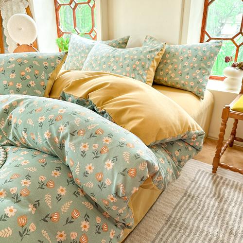 Sanded Fabric Bedding Set & breathable printed Set