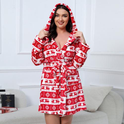 Polyester Plus Size Women Robe & loose printed PC