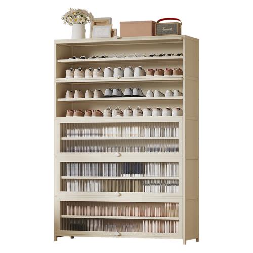 Medium Density Fiberboard & Moso Bambus & Acryl Schuhe Rack Organizer, Weiß,  Stück