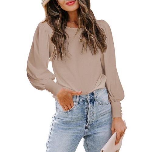 Rayon & Polyester Women Long Sleeve T-shirt & loose Solid PC