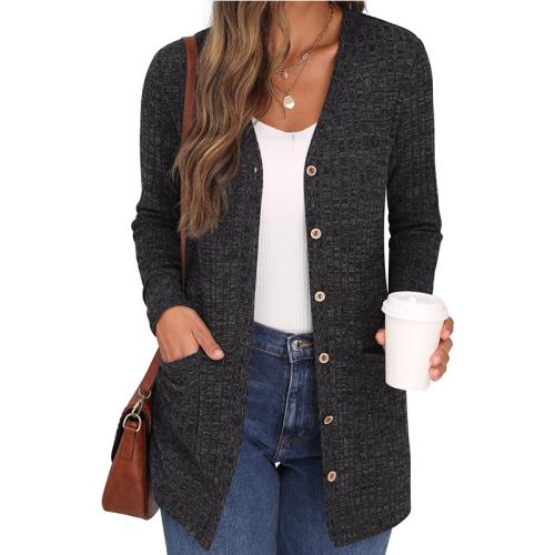 Rayon & Polyester Femmes Long Cardigan Patchwork Solide plus de couleurs pour le choix pièce