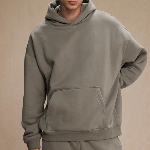 Polyester & Cotton Men Sweatshirts thicken & loose Solid PC