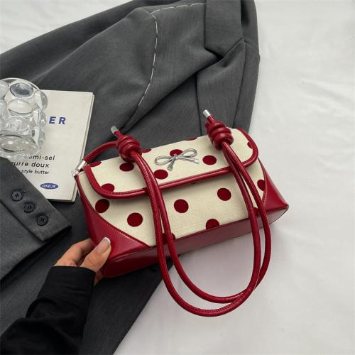 PU Leather Box Bag Shoulder Bag soft surface dot PC