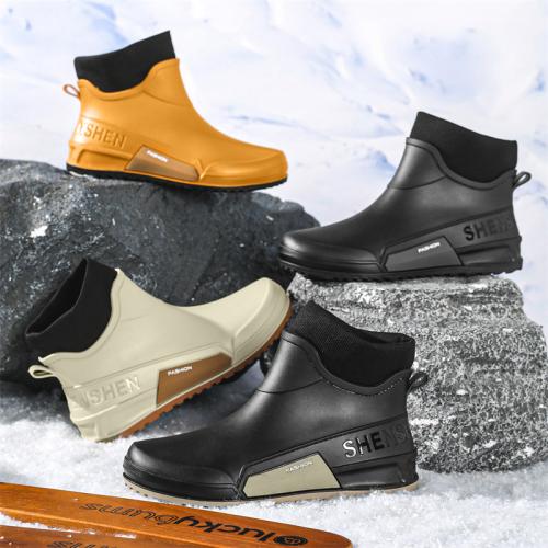 PVC for man Rain Boots & thermal Solid Pair