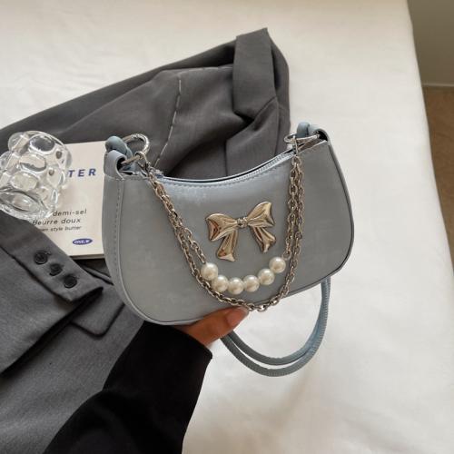 PU Leather Shoulder Bag with chain & soft surface PC