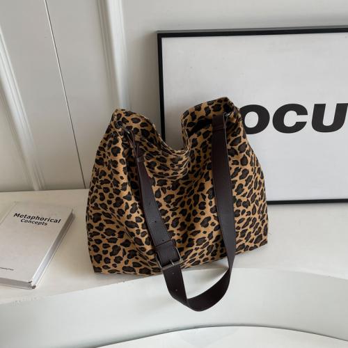 PU Leather Shoulder Bag large capacity & soft surface leopard PC