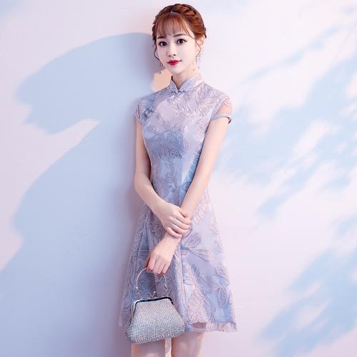 Polyester Slim Women Cheongsam floral PC