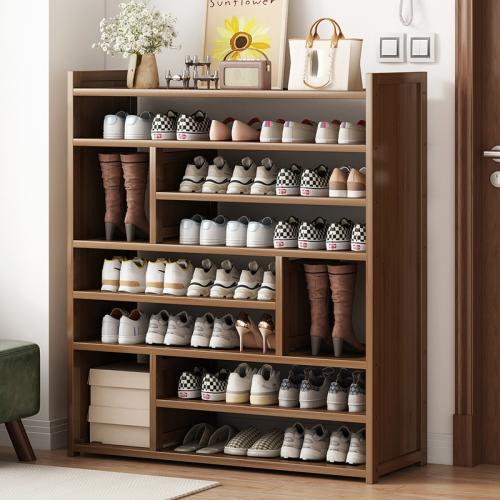 Bambou Organisateur de rack de chaussures Solide Marron pièce