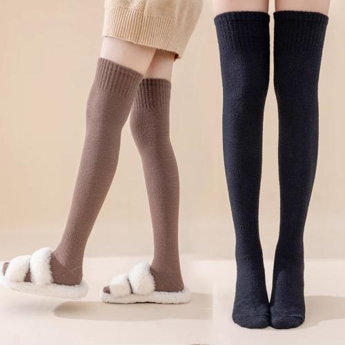 Polyamide Women Knee Socks thicken & thermal Solid : Lot