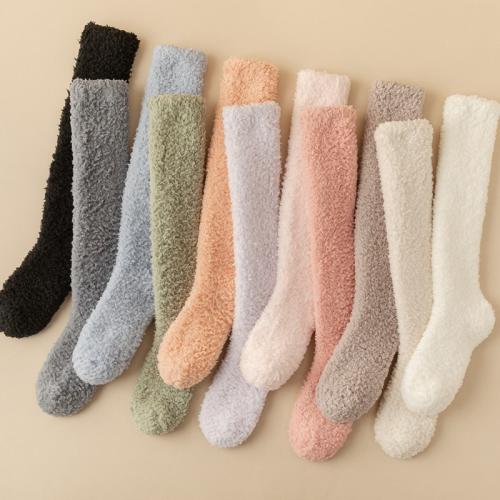 Toison de corail & Coton Chaussettes de plancher pour femmes Solide plus de couleurs pour le choix : Beaucoup