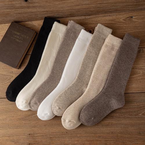 Cotton Women Knee Socks thicken & sweat absorption & thermal Solid : Lot