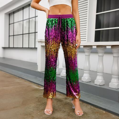 Polyester Slim Women Long Trousers multi-colored PC