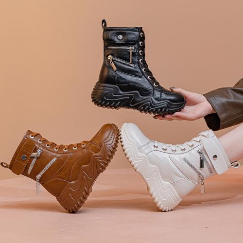 Polyuretanové & Dělená kůže Dámské Martens Boots Pevné più colori per la scelta Dvojice