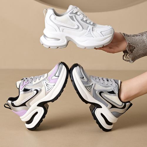 Polyuréthane & Cuir fendu & Gaze Chaussures de sport pour femmes plus de couleurs pour le choix Paire