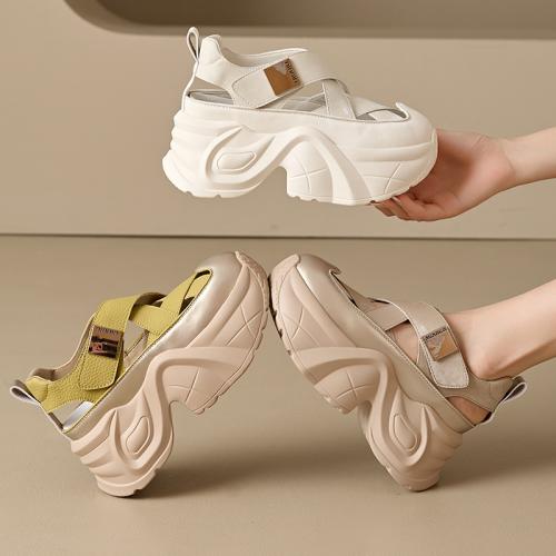 Polyurethane & Split Leather heighten Women Sandals Pair