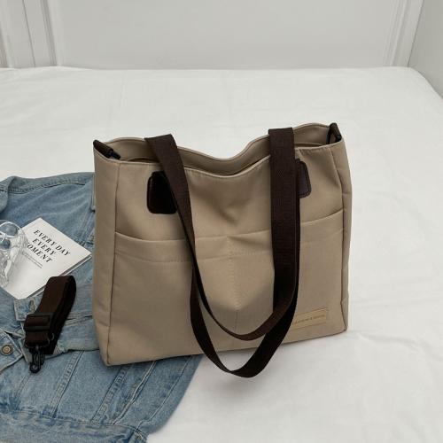 Canvas Shoulder Bag large capacity & soft surface & attached with hanging strap Solid PC