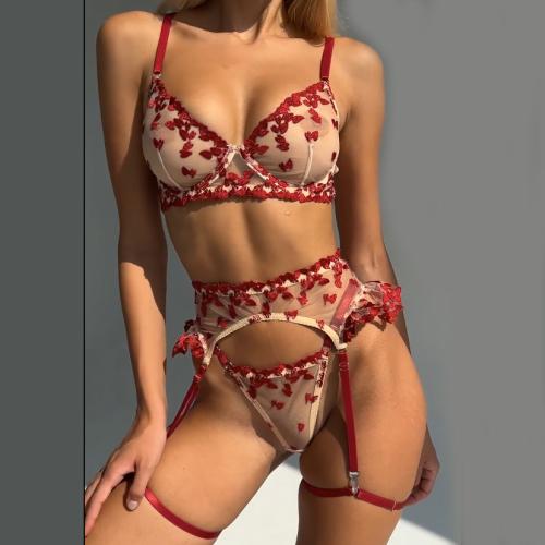 Polyester Sexy Bh Set Rode Instellen