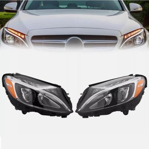 Left+Right Side For 2015-2018 Mercedes W205 C300 C-Class  LED Headlight Pair