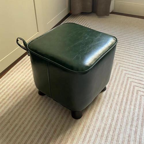 Solid Wood Stool durable Solid deep green PC