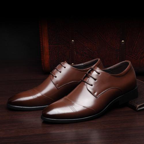 Microfiber PU Synthetic Leather Men Dress Shoes hardwearing Solid Pair