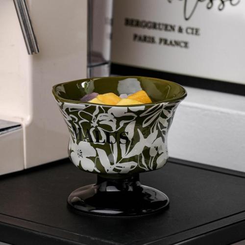 Middle Ancient Ceramic Cup High Color Value Mug Household Breakfast Cup Dessert Cup Niche Water Cup Ice Cream Cup