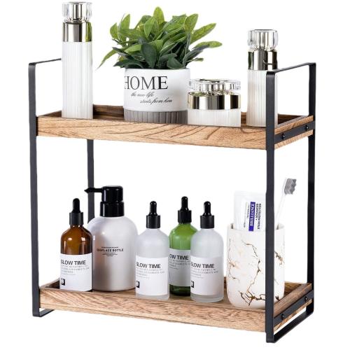 Wooden Storage Rack Bathroom Toiletries Storage Rack Simple Desktop Solid Wooden Flower Rack Kitchen Multi-Layer seasonings Rack