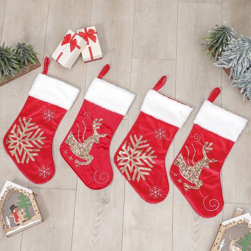 Cloth & Sequin Christmas Stocking for home decoration & christmas design PC