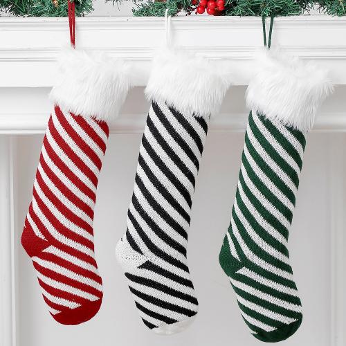 Acrylic Christmas Stocking for home decoration & christmas design striped PC