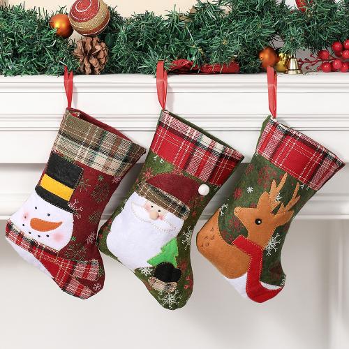 Chiffon Chaussette de Noël couleur et motif différents pour le choix plus de couleurs pour le choix pièce