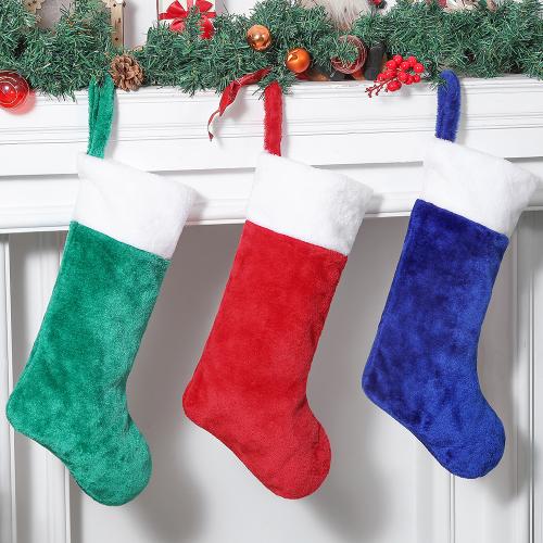 Tissu collé adhésif Chaussette de Noël Solide plus de couleurs pour le choix pièce