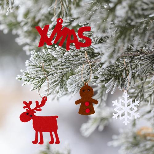 Christmas Felt Pendant Christmas Supplies Snowman Gingerbread Man Creative Christmas Tree Hanging DIY Christmas Decorations