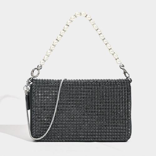 New Style Elegant Light Luxury Fashion Multi-function Passant Bag Flash Diamond Bag Small and Cute Shoulder Hand Underarm Bag