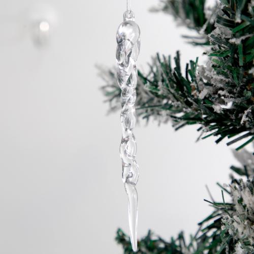 Christmas ice bar pendant transparent plastic thread ice column Christmas tree window layout ice cone pendant