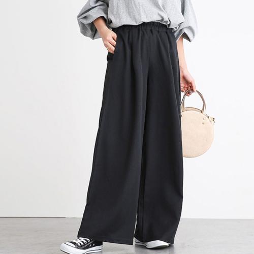 In stock 2024 AliExpress Japanese women's pants loose trousers elastic high waist casual wide leg pants