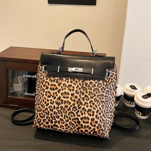 Vintage Commuter Bag Women's Bag 2024 New Fashionable Large Capacity Leopard Print Crossbody Bag