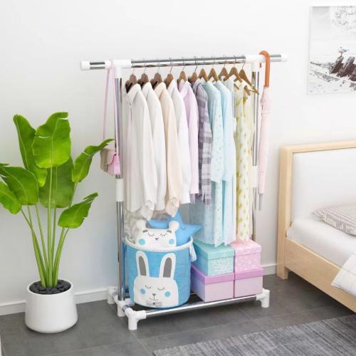 26mm Steel Pipe Drying Rack Floor Clothes Hanger Household Bedroom Hanging Rack Simple Balcony Clothes Rack