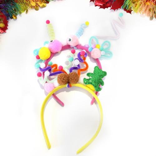 New Macaron Twist Hair Hoop Children Girl Cute DIY Flower Hair Ball Headwear Birthday Party Hair Hoop