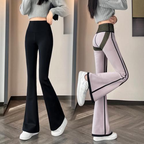 Fleece-lined slim pants thickened casual pants stretch high waist contracting hip lifting plus size pants