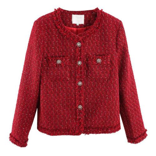 Women's Coat 2024 New Spring and Autumn French Style Elegant Socialite Tweed Top