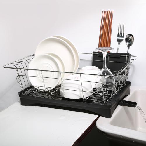 Stainless Steel Kitchen Storage Rack Tableware Bowl and Chopsticks and Dish Storage Drain Rack Household