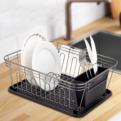 Household Kitchen Iron Dish Storage Rack Countertop Single-Layer Tableware Storage