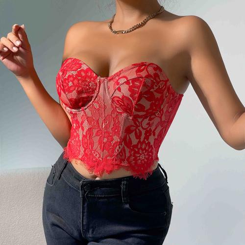 Women's top hot selling sexy lace eyelash flower high-grade inner tube top